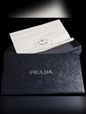 Prada Black Gift Box Logo Tissue Small Packaging Set Wallet Strage Jewelry Case